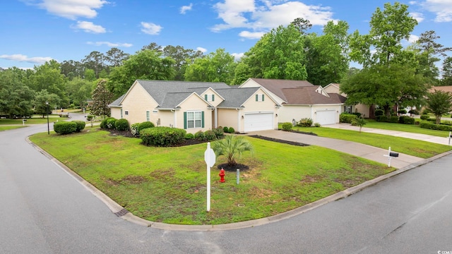 9831 Winchester Ct, Murrells Inlet, SC 29576 - view of front facade featuring concrete driveway, a front yard, and a garage