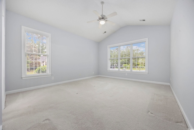 9831 Winchester Ct, Murrells Inlet, SC 29576 - carpeted empty room with ceiling fan and vaulted ceiling