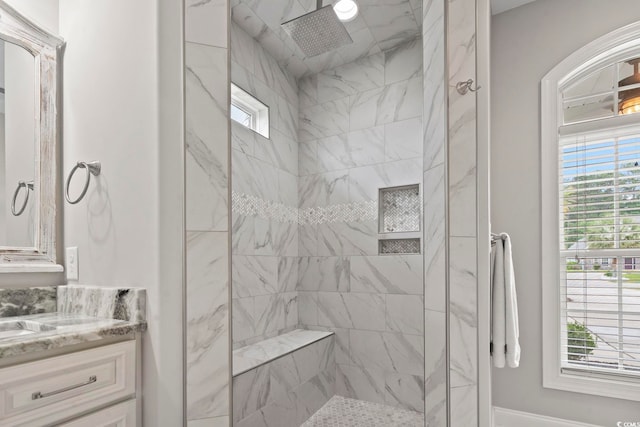 2204 Woodstork Dr, Conway, SC 29526 - bathroom with a marble finish shower and vanity