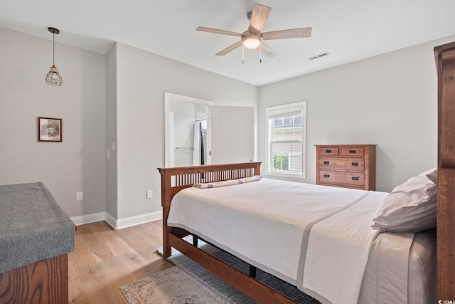 2204 Woodstork Dr, Conway, SC 29526 - bedroom featuring light wood-style flooring, baseboards, and ceiling fan