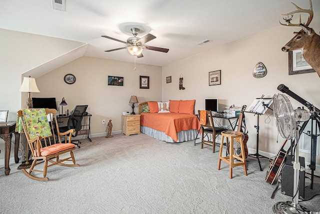 bedroom with carpet flooring and baseboards