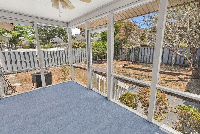 4339 Baldwin Ave Unit 4339, Little River, SC 29566 - unfurnished sunroom featuring ceiling fan