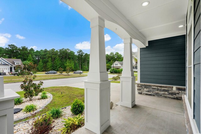2909 Moss Bridge Ln, Myrtle Beach, SC 29579 - view of patio / terrace with covered porch