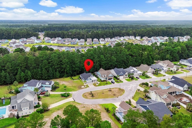 2909 Moss Bridge Ln, Myrtle Beach, SC 29579 - aerial view of residential area featuring a heavily wooded area