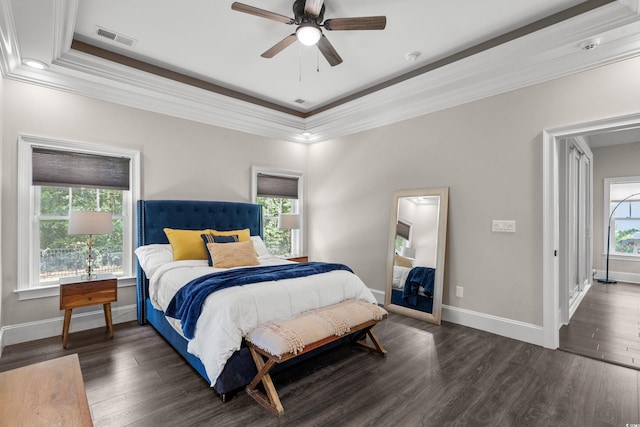 2909 Moss Bridge Ln, Myrtle Beach, SC 29579 - bedroom with crown molding, multiple windows, and baseboards