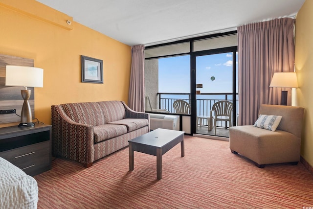 1501 S Ocean Blvd Unit 1231, Myrtle Beach, SC 29577 - carpeted living area with floor to ceiling windows