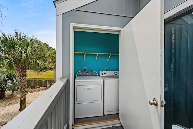 1891 Colony Dr Unit 15J, Surfside Beach, SC 29575 - laundry area featuring washer and dryer