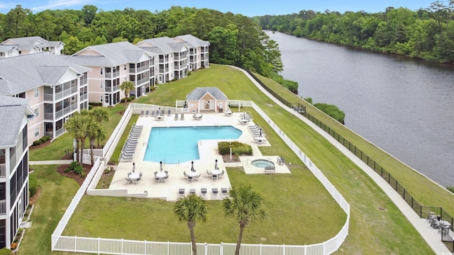 637 Waterway Village Blvd Unit 13C, Myrtle Beach, SC 29579 - aerial view of a pool and a large body of water