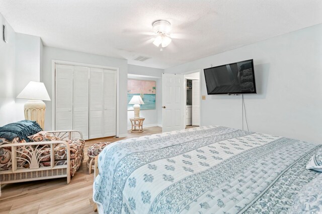 207 Double Eagle Dr Unit F-3, Myrtle Beach, SC 29575 - bedroom featuring wood finished floors, a closet, and a ceiling fan