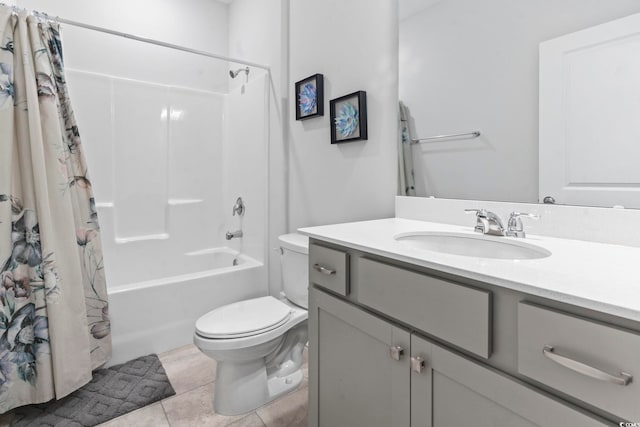 2405 Capri Ct, Conway, SC 29527 - full bathroom with toilet, vanity, shower / tub combo with curtain, and tile patterned floors