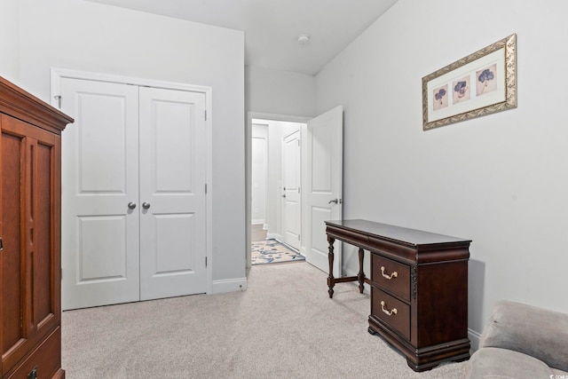 2405 Capri Ct, Conway, SC 29527 - bedroom with light carpet, a closet, and baseboards