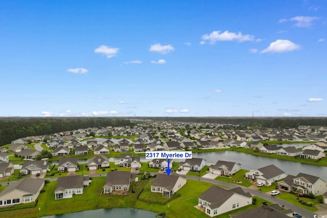 2317 Myerlee Dr, Myrtle Beach, SC 29588 - aerial view of residential area with a nearby body of water