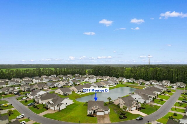 2317 Myerlee Dr, Myrtle Beach, SC 29588 - aerial view of residential area featuring a large body of water