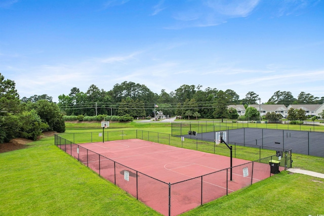 2317 Myerlee Dr, Myrtle Beach, SC 29588 - view of tennis court with community basketball court and view of wooded area
