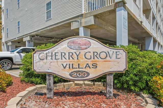 view of community sign
