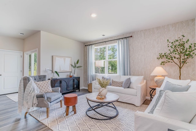 4470 E Coast Ln, Shallotte, NC 28470 - living area featuring wood finished floors and baseboards