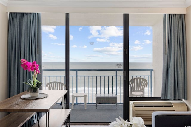 1105 S Ocean Blvd Unit 724, Myrtle Beach, SC 29577 - sunroom with a water view and healthy amount of natural light