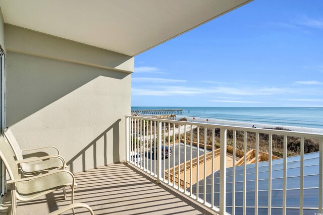 5806 N Ocean Blvd Unit 203, North Myrtle Beach, SC 29582 - balcony with view of water and beach