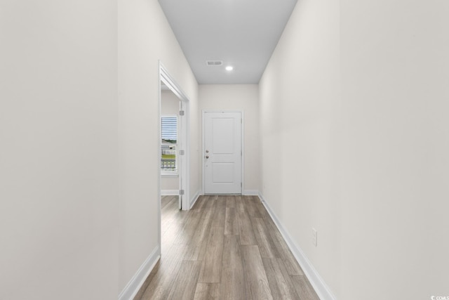 739 Harrison Mill St, Myrtle Beach, SC 29579 - hallway featuring light wood finished floors, baseboards, and recessed lighting