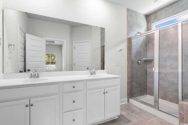 739 Harrison Mill St, Myrtle Beach, SC 29579 - full bath with a shower stall, tile patterned flooring, and double vanity