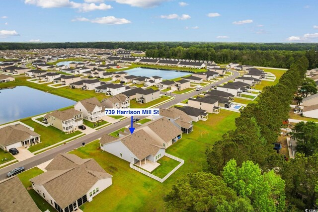 739 Harrison Mill St, Myrtle Beach, SC 29579 - aerial perspective of suburban area with a nearby body of water