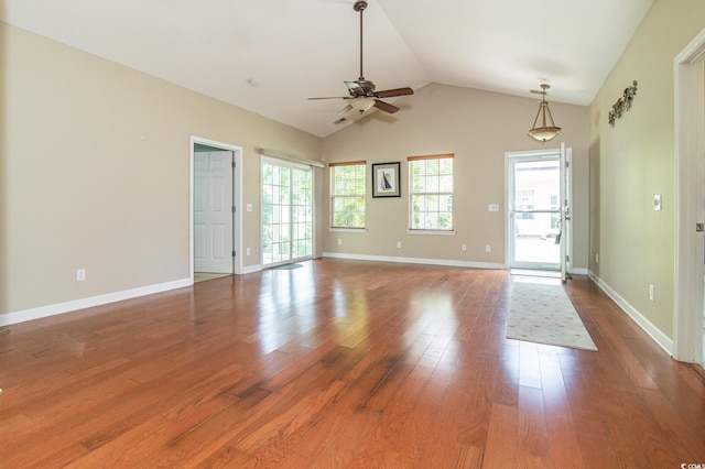 111 Rose Water Loop, Myrtle Beach, SC 29588 - spare room with ceiling fan, wood finished floors, and vaulted ceiling