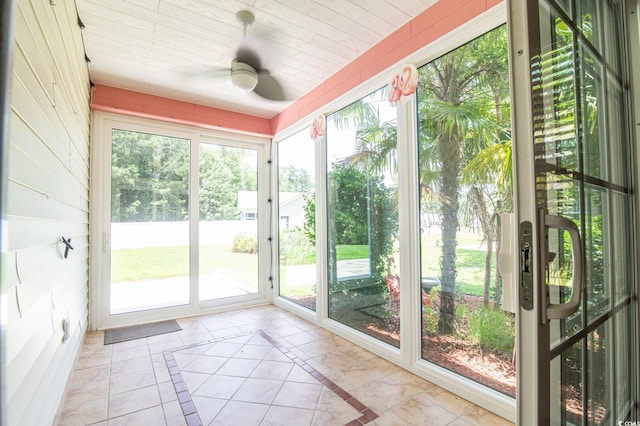 111 Rose Water Loop, Myrtle Beach, SC 29588 - unfurnished sunroom featuring ceiling fan and healthy amount of natural light
