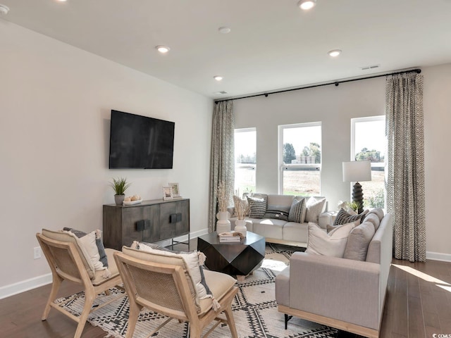 4861 Hopespring St, Myrtle Beach, SC 29579 - living area with wood finished floors, baseboards, and recessed lighting