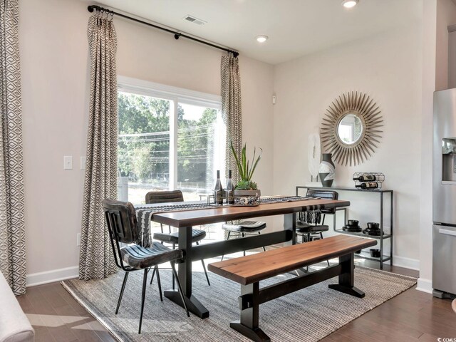 4861 Hopespring St, Myrtle Beach, SC 29579 - dining space with recessed lighting, an office area, baseboards, and wood finished floors