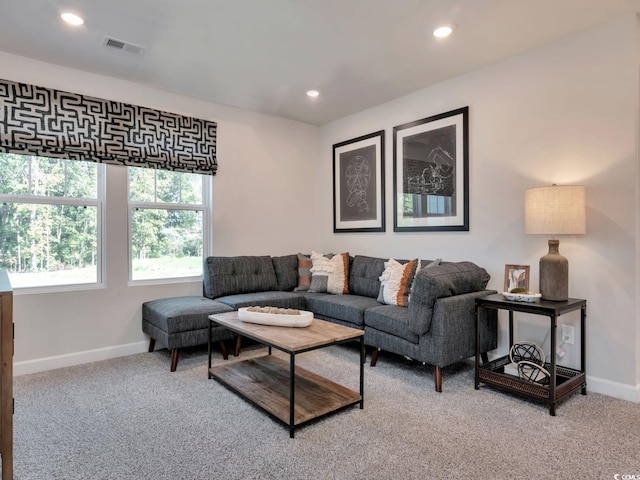 4861 Hopespring St, Myrtle Beach, SC 29579 - living area featuring carpet floors, baseboards, and recessed lighting