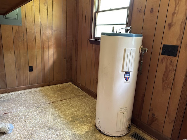 utility room with gas water heater