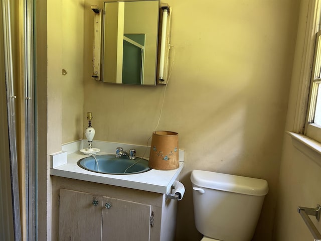 bathroom with toilet and vanity
