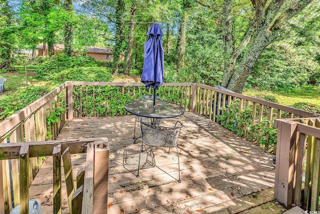view of wooden deck