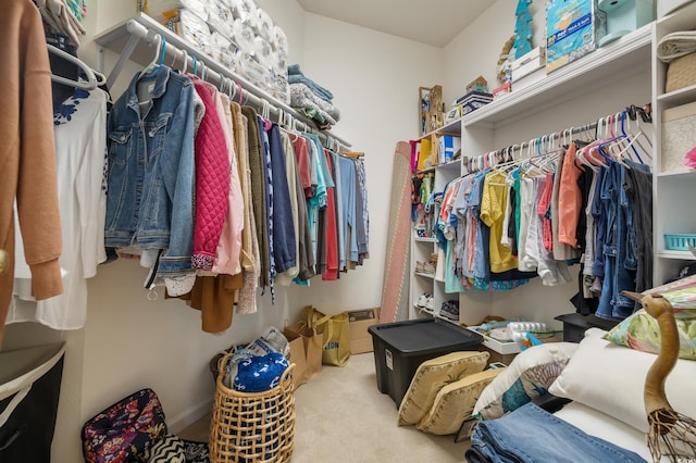 spacious closet with carpet flooring