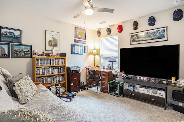 2016 Willow Run Dr Unit B, Little River, SC 29566 - carpeted bedroom featuring a desk and a ceiling fan