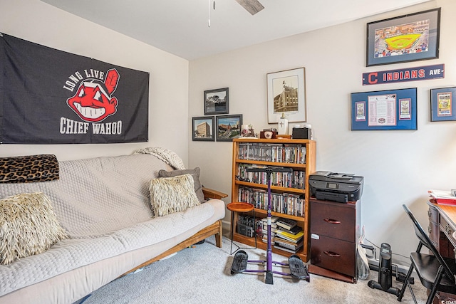 2016 Willow Run Dr Unit B, Little River, SC 29566 - sitting room featuring carpet and a ceiling fan