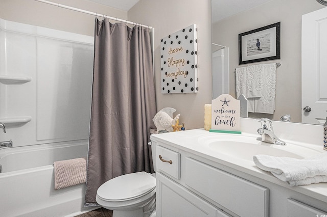 2016 Willow Run Dr Unit B, Little River, SC 29566 - bathroom with toilet, vanity, and shower / bathtub combination with curtain