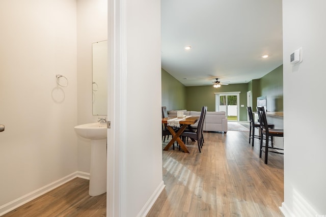 787 Dusty Pine Way, Myrtle Beach, SC 29588 - dining space with a ceiling fan, wood finished floors, baseboards, and recessed lighting