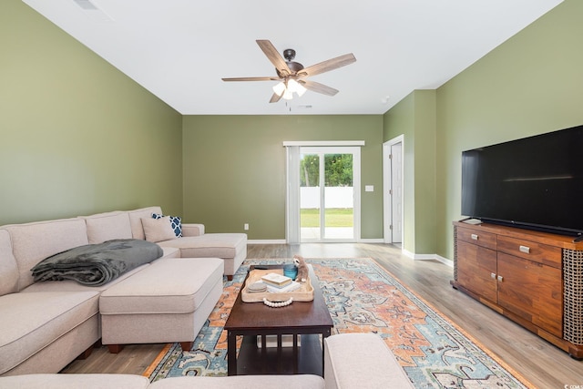 787 Dusty Pine Way, Myrtle Beach, SC 29588 - living area featuring light wood-style flooring, ceiling fan, and baseboards