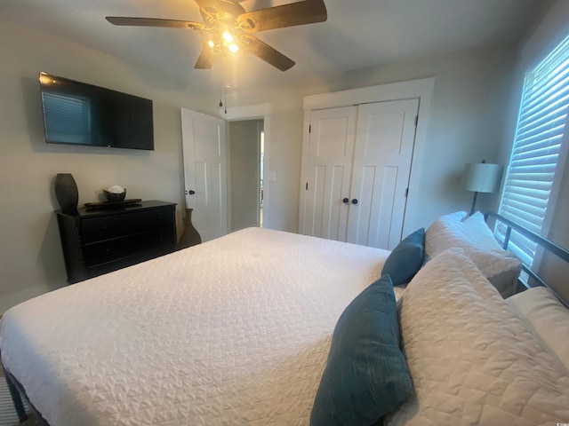 6205 Nixon St, North Myrtle Beach, SC 29582 - bedroom featuring a closet and ceiling fan