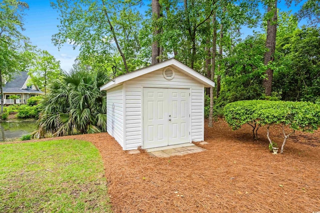 view of shed