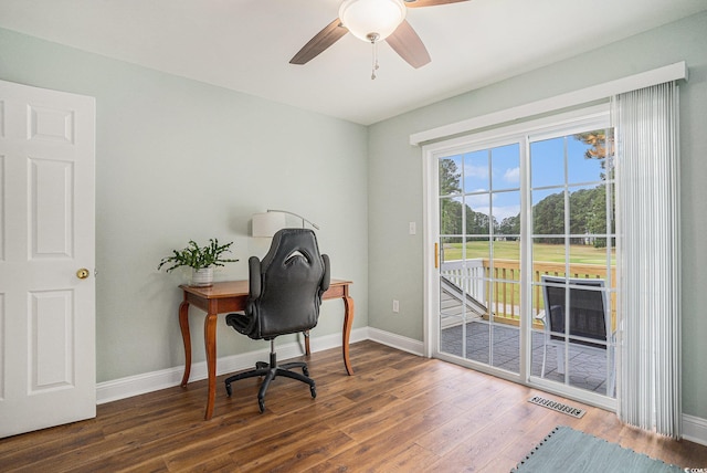 511 Colonial Trace Dr Unit 7-C, Longs, SC 29568 - home office with wood finished floors and ceiling fan