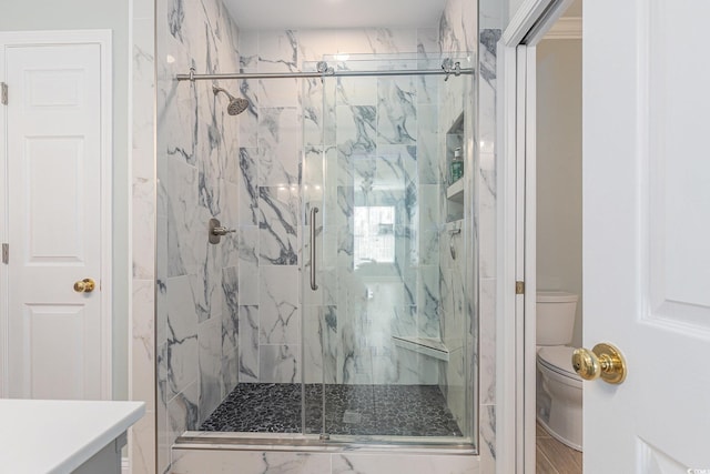 511 Colonial Trace Dr Unit 7-C, Longs, SC 29568 - bathroom featuring a marble finish shower and vanity