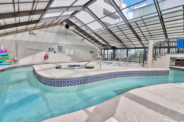 2401 S Ocean Blvd Unit 351, Myrtle Beach, SC 29577 - indoor pool with a hot tub and a patio area