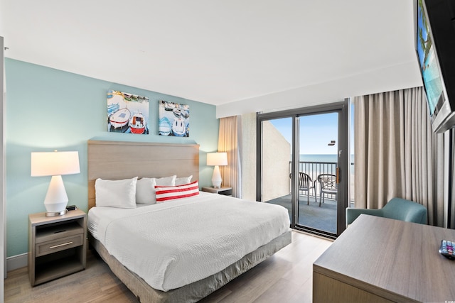 2301 S Ocean Blvd Unit 621, Myrtle Beach, SC 29577 - bedroom with access to exterior and light wood finished floors