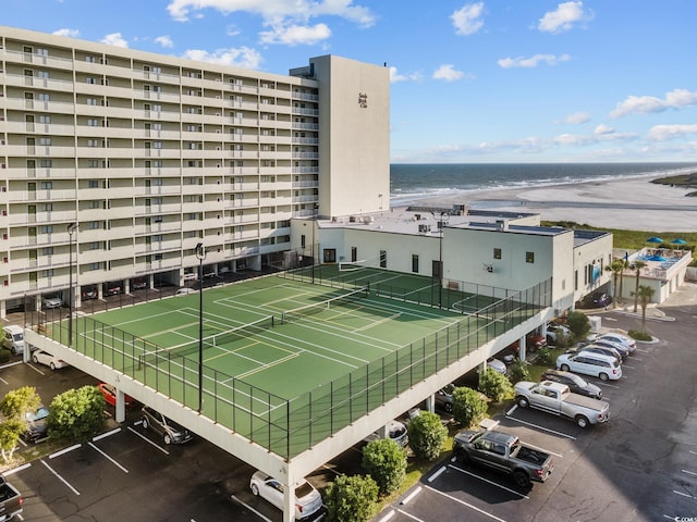 9400 Shore Dr Unit 509, Myrtle Beach, SC 29572 - view of tennis court featuring a water view and fence