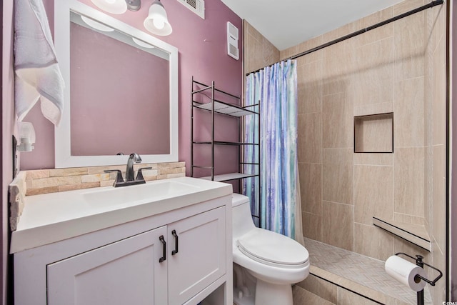 9400 Shore Dr Unit 509, Myrtle Beach, SC 29572 - full bath featuring toilet, tiled shower, and vanity