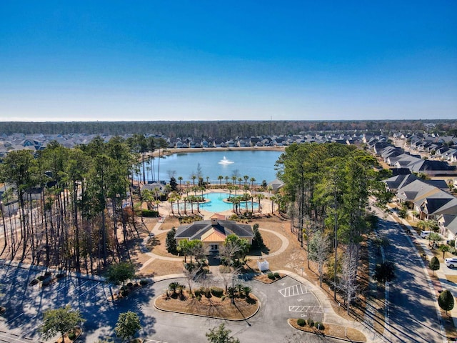 1444 Thames Ct, Myrtle Beach, SC 29577 - aerial view of property's location with a pool area and a nearby body of water