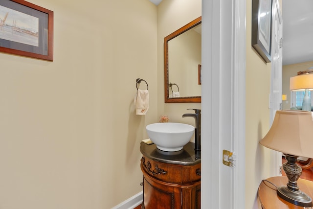 4803 Bucks Bluff Dr, North Myrtle Beach, SC 29582 - bathroom featuring vanity and baseboards