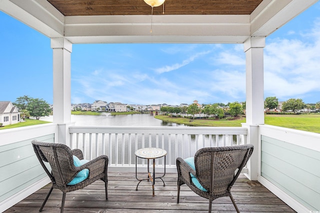 5032 Middleton View Dr, Myrtle Beach, SC 29579 - deck featuring a water view and a residential view